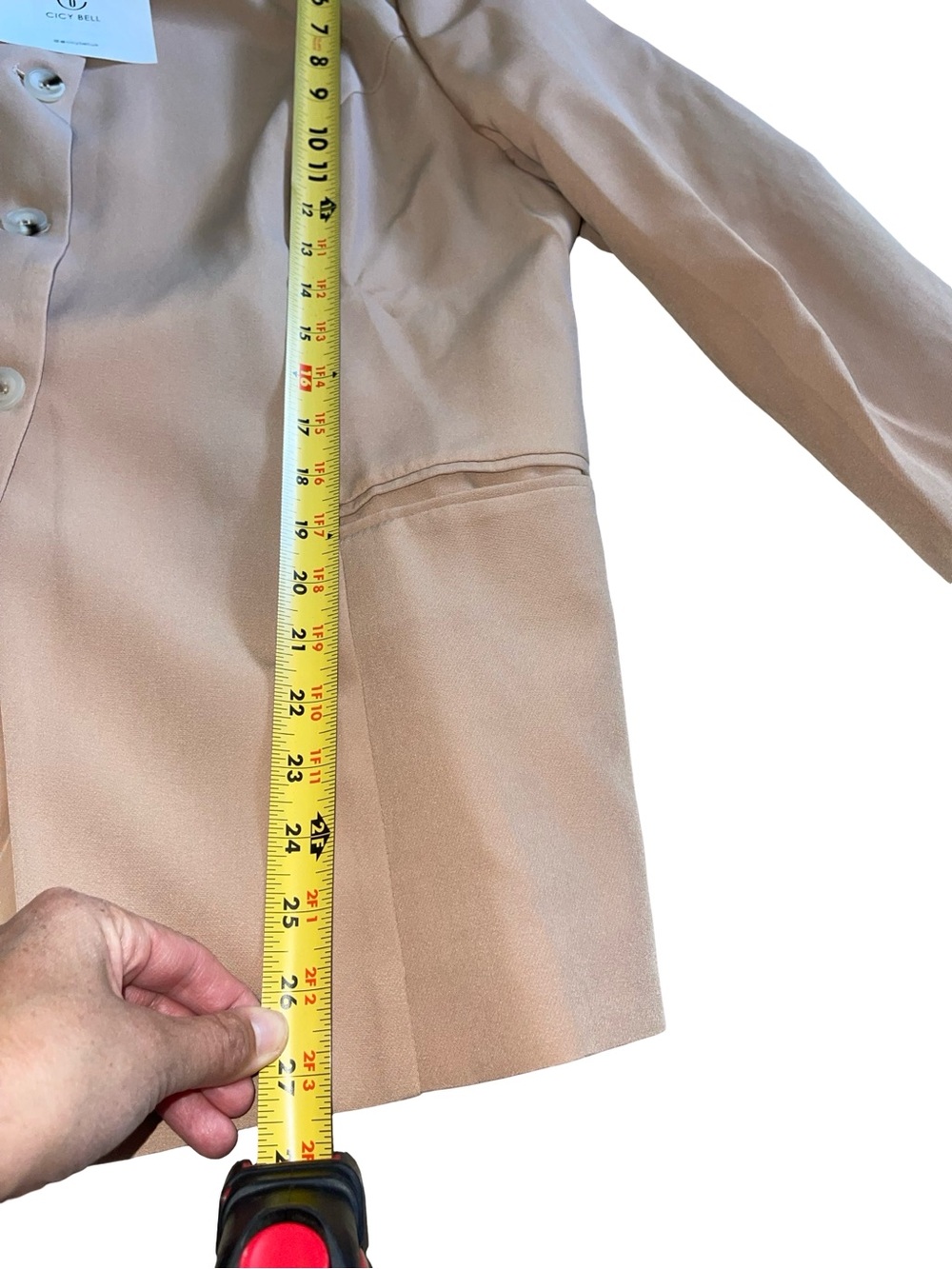 NWT Cicy Bell "Work Well" Collarless Blazer Jacket - Tan / Nude size XL - Picture 6 of 10